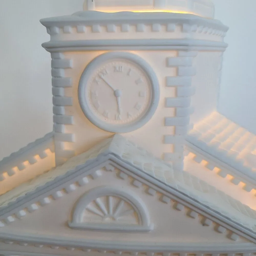 Department 56 Winter Silhouette White Porcelain Lighted Cathedral Facade Church